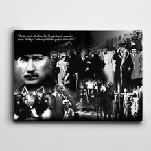 Dekolata Atatürk Kolaj 25x35 cm Kanvas Tablo