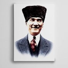 Dekolata Atatürk Mavi Çeketli 70x100 cm Kanvas Tablo