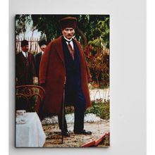 Dekolata Atatürk Palto Ve Baston 40x60 cm Kanvas Tablo