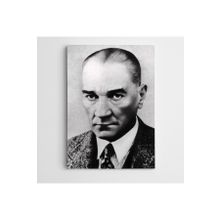 Dekolata Atatürk Portre Siyah Beyaz 100x140 cm Kanvas Tablo