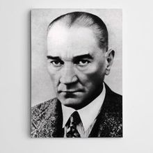 Dekolata Atatürk Portre Siyah Beyaz 70x100 cm Kanvas Tablo