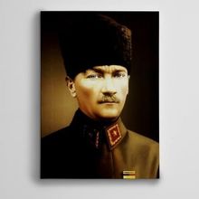 Dekolata Atatürk Şayap Kalpak 20x30 cm Kanvas Tablo