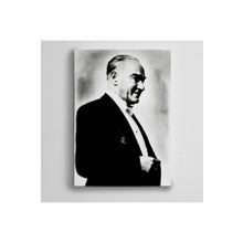 Dekolata Atatürk Siyah Beyaz 13 140x200 cm Kanvas Tablo