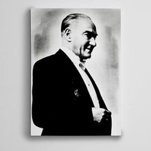 Dekolata Atatürk Siyah Beyaz 13 60x85 cm Kanvas Tablo