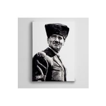 Dekolata Atatürk Siyah Beyaz 14 100x140 cm Kanvas Tablo