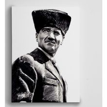 Dekolata Atatürk Siyah Beyaz 14 30x40 cm Kanvas Tablo