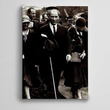 Dekolata Atatürk Siyah Beyaz 16 25x35 cm Kanvas Tablo