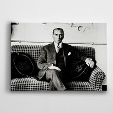 Dekolata Atatürk Siyah Beyaz 20 35x50 cm Kanvas Tablo