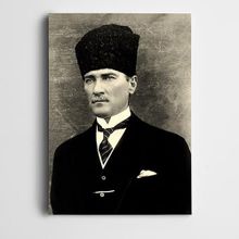 Dekolata Atatürk Siyah Beyaz 20x30 cm Kanvas Tablo