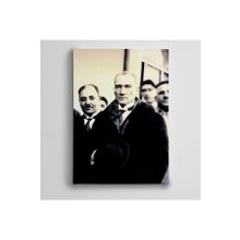 Dekolata Atatürk Siyah Beyaz 3 85x120 cm Kanvas Tablo