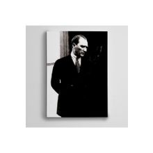 Dekolata Atatürk Tablosu Siyah Beyaz 140x200 cm Kanvas Tablo