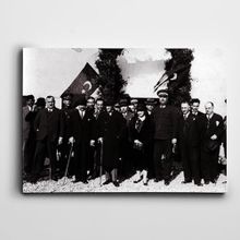 Dekolata Atatürk Tablosu Siyah Beyaz 40x60 cm Kanvas Tablo