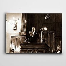Dekolata Atatürk Tablosu Tbmm Konuşma Atatürk 20x30 cm Kanvas Tablo