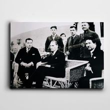 Dekolata Atatürk ve Eşrafı 25x35 cm Kanvas Tablo