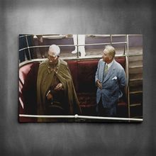 Dekolata Atatürk ve İran Şahı 40x60 cm Kanvas Tablo