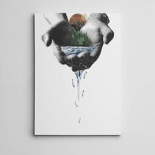 Dekolata Avuçlarımda Balıklar Mini 35x50 cm Kanvas Tablo