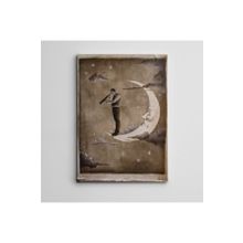 Dekolata Ay'dan Bakan Adam Mini 60x85 cm Kanvas Tablo
