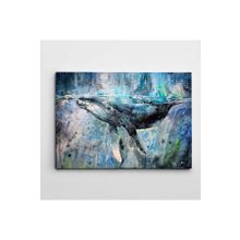 Dekolata Balina ve Kadın Modern Sanat 70x100 cm Kanvas Tablo