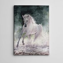 Dekolata Beyaz At 60x85 cm Kanvas Tablo