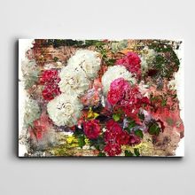 Dekolata Beyaz Pembe Çiçekler 30x40 cm Kanvas Tablo