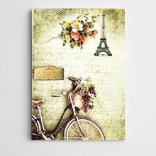 Dekolata Bisiklet ve Paris Vintage 30x40 cm Kanvas Tablo
