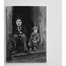 Dekolata Charlie Chaplin Siyah Beyaz 30x40 cm Kanvas Tablo