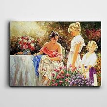 Dekolata Çiçekler Ve Çocuklar 25x35 cm Kanvas Tablo