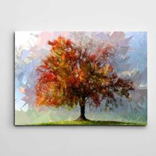 Dekolata Çizim Ağaç ve Gökyüzü Modern Sanat 40x60 cm Kanvas Tablo