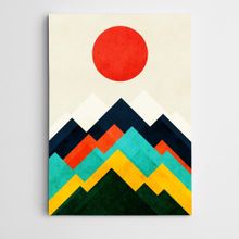 Dekolata Dağlar ve Güneş Modern Sanat 40x60 cm Kanvas Tablo
