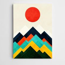Dekolata Dağlar ve Güneş Modern Sanat 70x100 cm Kanvas Tablo