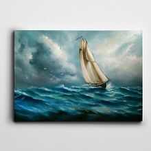 Dekolata Dalgalı Deniz Ve Bulutlar 100x140 cm Kanvas Tablo