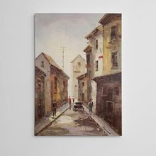 Dekolata Dar Sokaklar Yağlıboya Reprodüksiyon 40x60 cm Kanvas Tablo