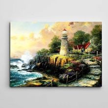 Dekolata Deniz Feneri ve Okyanus 60x85 cm Kanvas Tablo