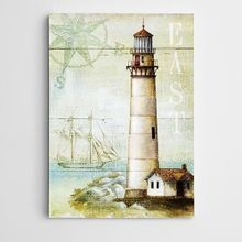 Dekolata Deniz Feneri Vintage 60x85 cm Kanvas Tablo