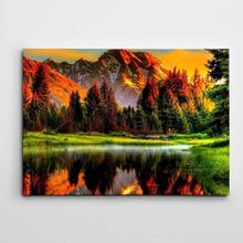 Dekolata DK001494 Göl ve Dağ Manzarası Modern Sanat 60x85 cm Kanvas Tablo