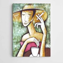 Dekolata DK001496 Kahve ve Sigara Modern Sanat 60x85 cm Kanvas Tablo