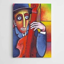 Dekolata DK001509 Müzisyen Çello Modern Sanat 60x85 cm Kanvas Tablo
