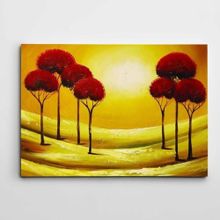 Dekolata DK001519 Kızıl Ağaçlar Modern Sanat 100x140 cm Kanvas Tablo
