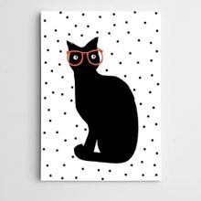 Dekolata DK001577 Gözlüklü Kedi 120x170 cm Kanvas Tablo