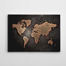 Dekolata Eski Dünya Haritası 60x85 cm Kanvas Tablo