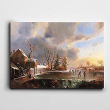 Dekolata Evler Yolda Çocuklar 140x200 cm Kanvas Tablo
