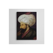 Dekolata Fatih Sultan Mehmet Portre 20x30 cm Kanvas Tablo