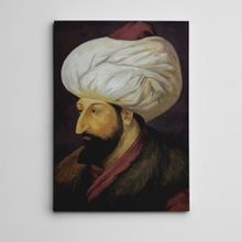 Dekolata Fatih Sultan Mehmet Portre 30x40 cm Kanvas Tablo