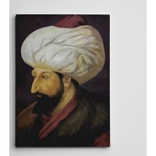 Dekolata Fatih Sultan Mehmet Portre 50x70 cm Kanvas Tablo