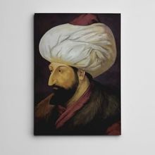 Dekolata Fatih Sultan Mehmet Portre 85x120 cm Kanvas Tablo