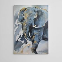 Dekolata Fil Suluboya 70x100 cm Kanvas Tablo