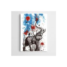 Dekolata Fil ve Kadın Modern Sanat 50x70 cm Kanvas Tablo