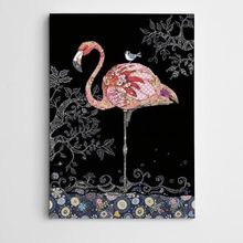 Dekolata Flamingo ve Serçe Modern Sanat 40x60 cm Kanvas Tablo
