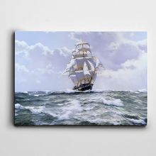 Dekolata Gemi Dalgalı Deniz 20x30 cm Kanvas Tablo