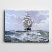 Dekolata Gemi Dalgalı Deniz 30x40 cm Kanvas Tablo
